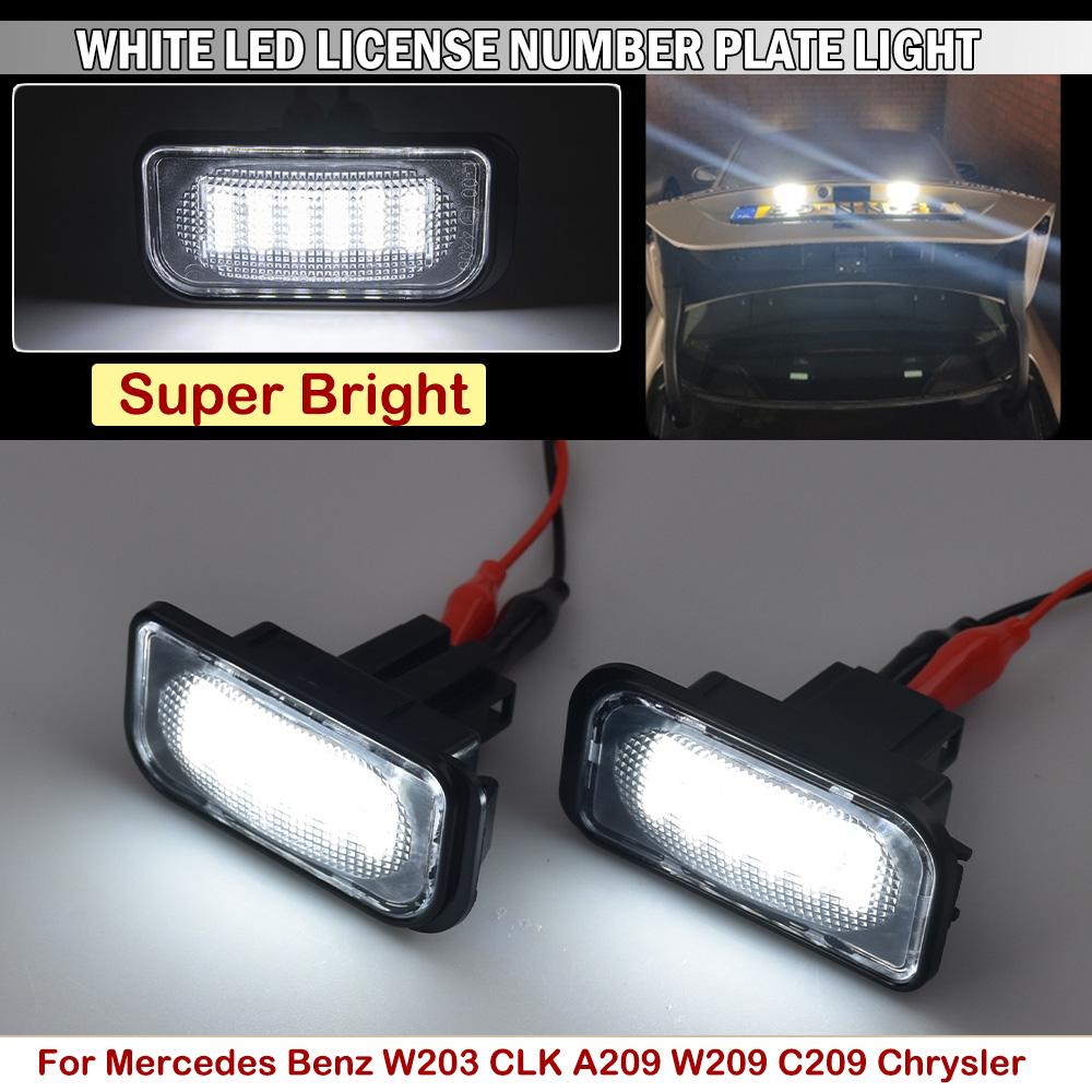 2x For Mercedes Benz C CLK Class W203 C209 W209 Canbus LED License Plate Lights Car Luz Number Plate Lamps Replacement NO Error