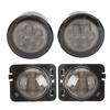 1/2Pair Car Front Bumper LED Fog Light Grille Light Turn Signal Side Marker Light Fender Lamp Kit for Jeep Wrangler JK
