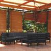 Day and Night - Day and Night Garden Furniture 9 Pieces and Cushions Black Solid Pine Wood