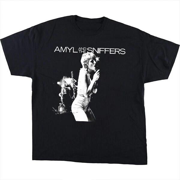 Vtg Amyl And The Sniffers Band Live In Tour Heavy Cotton Black T Shirt EN988