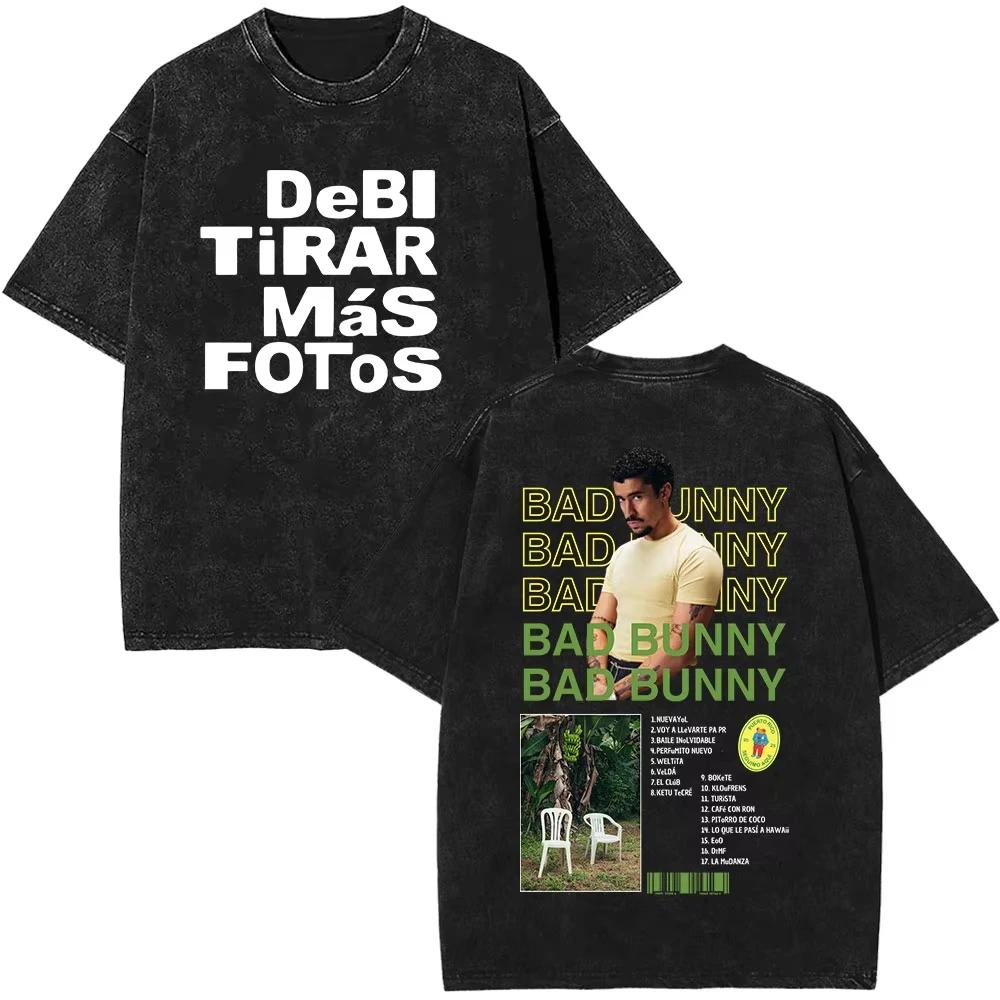 DTMF Deb Tirar Ms Fotos T Shirt Bad Bunny New Album Fashion Vintage Washed Tshirts Unisex Women Cotton Oversized T