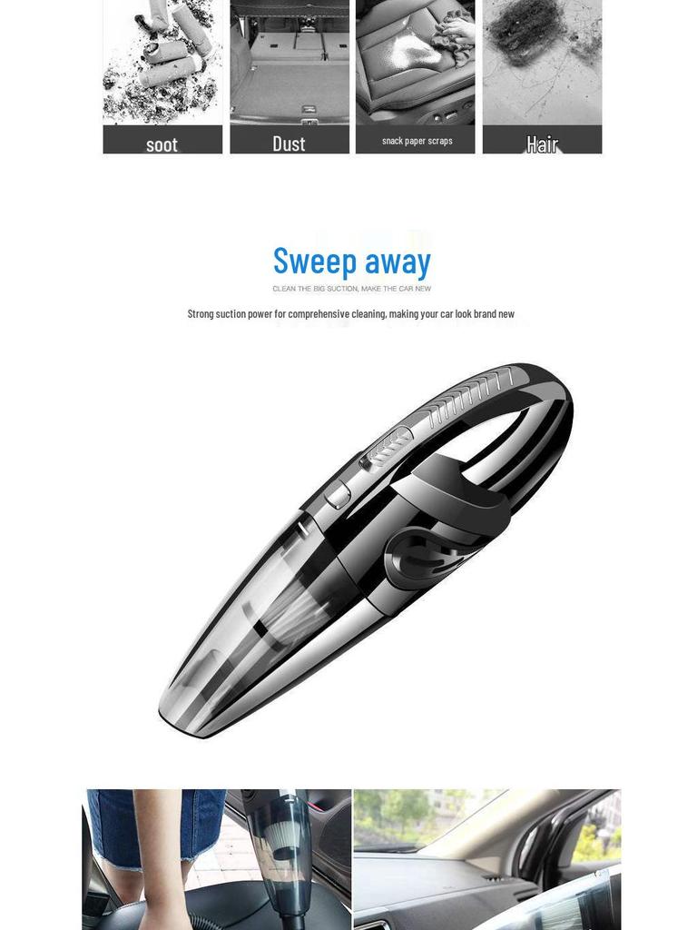 High-Power 120W Wireless Handheld Vacuum Cleaner for Car & Home - Rechargeable, Dry/Wet Large Suction