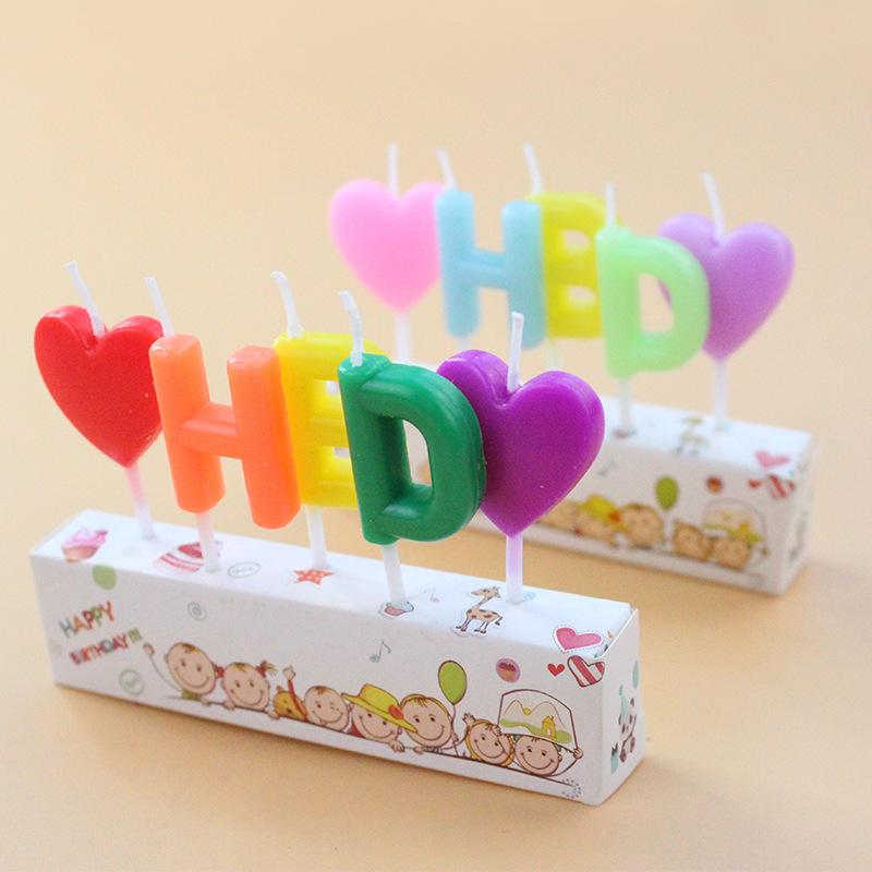 Новая Цветная Свеча с Английской Буквой HBD Креативная Вечеринка Вечеринка Выпечка Торт на День Рождения Свеча Любви