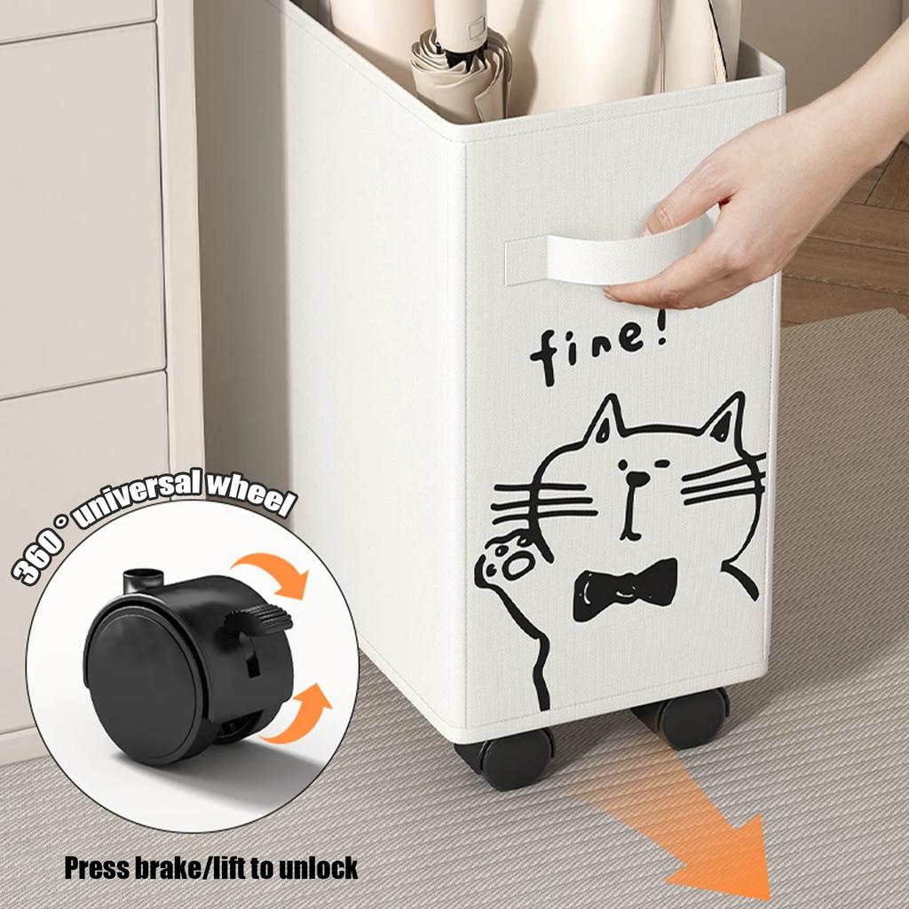 40cm Folding Laundry Basket Large Capacity Storage Box With Roller For Clothes Fitness Equipment Snack Toy Office Organizer Box