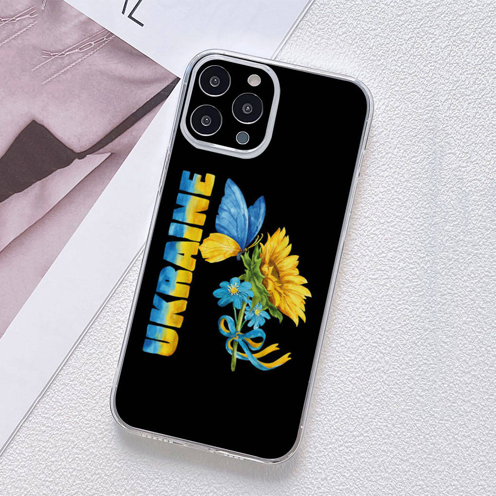 Чехол для Motorola Moto Edge 40 30 neo G54 G24 G84 iPhone 15 14 Xiaomi Redmi Note 13 12 11 Pro Samsung Galaxy A54 с изображением подсолнуха и карты Украины с украинским флагом
