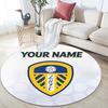 Custom Name,Leeds United pattern round rug,Carpet Rug for Living Room Bedroom Playroom ,Non-slip Floor Mat,Holiday Gifts and Birthday Gifts.