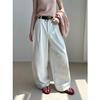 Nan Yu Лидер продаж Корейские брюки-баллоны с высокой талией и широкими штанинами - Минималистичные, повседневные брюки свободного кроя