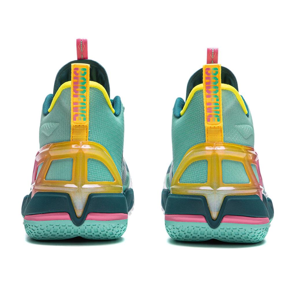 Li Ning BadFive 4 Амортизирующие износостойкие дышащие баскетбольные кроссовки средней высоты Мужские Зеленый Белый ABFU015-12