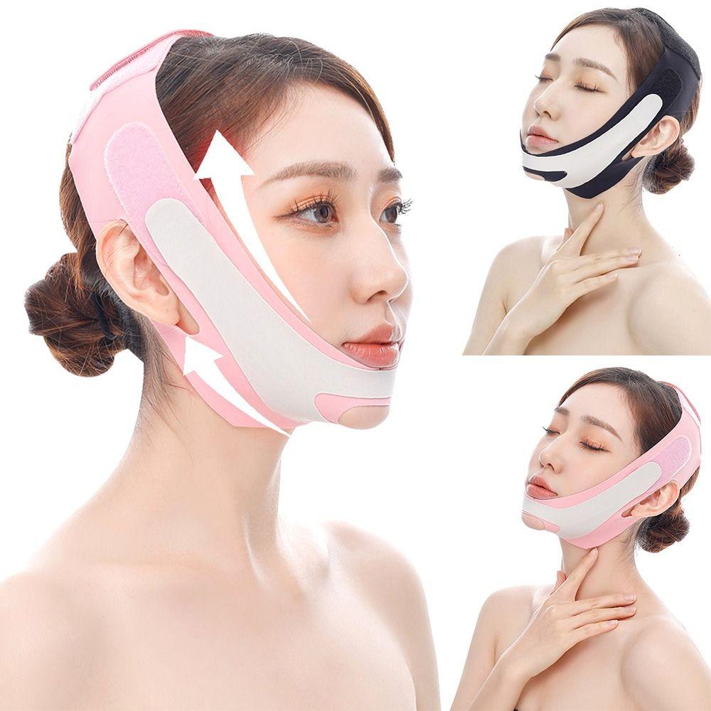 Тонкая маска для лица с двойным подбородком, повязки для лица против морщин, подтяжка щек, повязка с V-образной линией