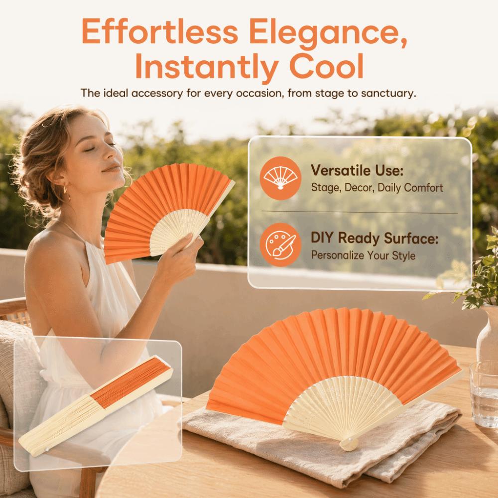 5PCS colorful Portable Travel Hand Fan 8.3in Performance Decorative Hand Fan Summer Outdoor Cooling