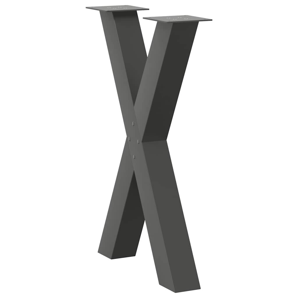 Vidaxl Nogi Do Stołu Jadalnego, 2 Szt., Antracyt, 50X(72-73) Cm, Stal