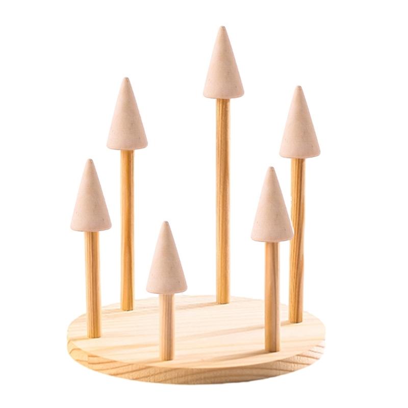 Sturdy Solid Wood Jewelry Display Stand Accessory for Rings Watches Bangles Organizers Storage Tray Showcase Prop