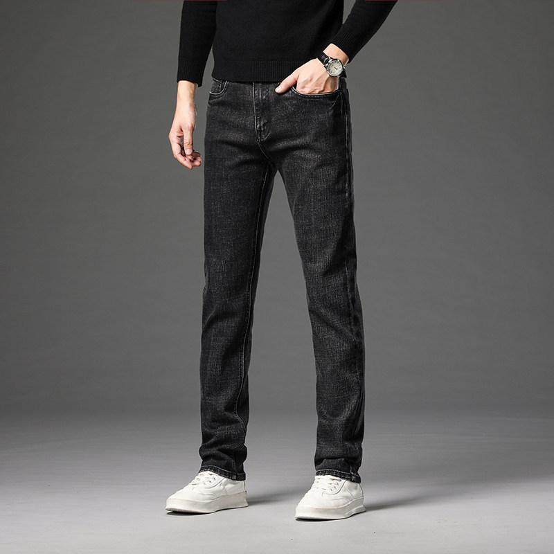 2024 осень/зима джинсы мужские прямые свободные брюки мужские эластичные повседневные универсальные длинные мужские брюки