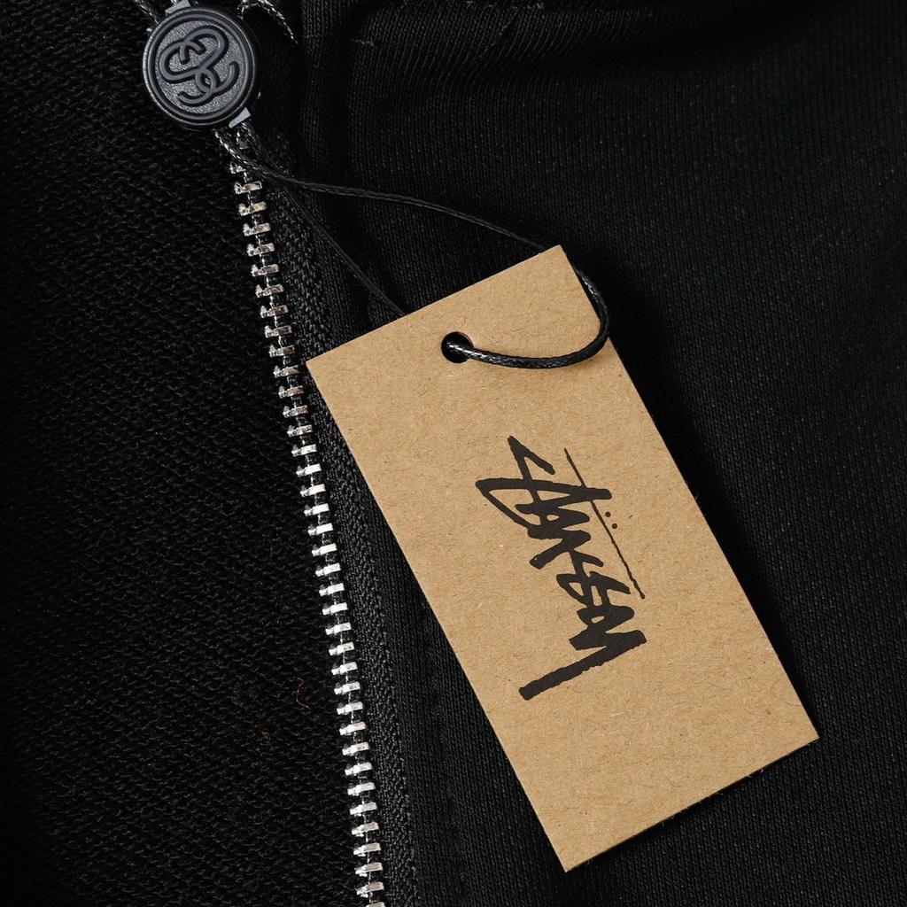 Stussy 2025 Новая весна и осень Большие размеры Тонкий стиль Классический MILAN Letter Printing молния с капюшоном Толстовка для пар