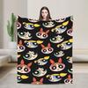 P-Power-puffs Comedy Cartoon Girl Knitted blankets Flannel  Super Warm Throw blanket for Bedroom Sofa Bedroom Quilt