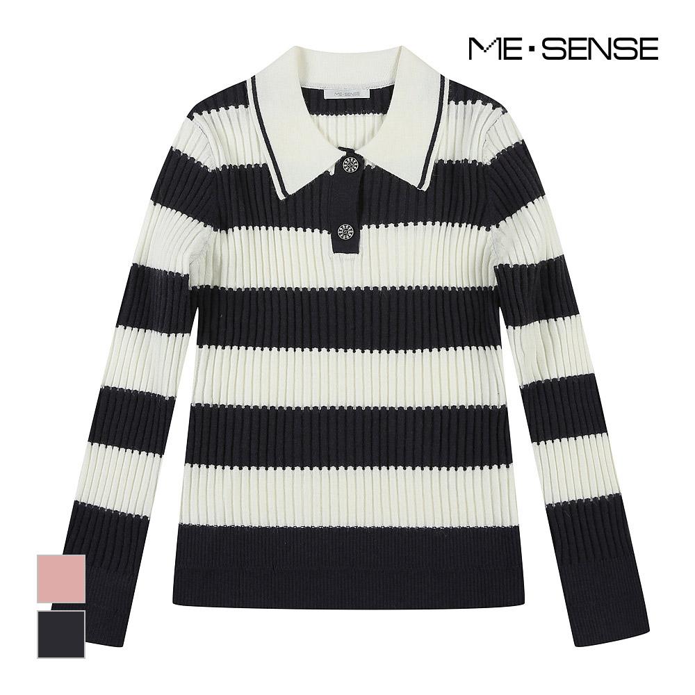 MESENSE Striped Collar Knit_Mb3Yknmd10Z