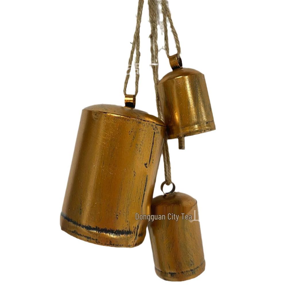 Rustic Copper Christmas Cowbells with Bows and Wreaths