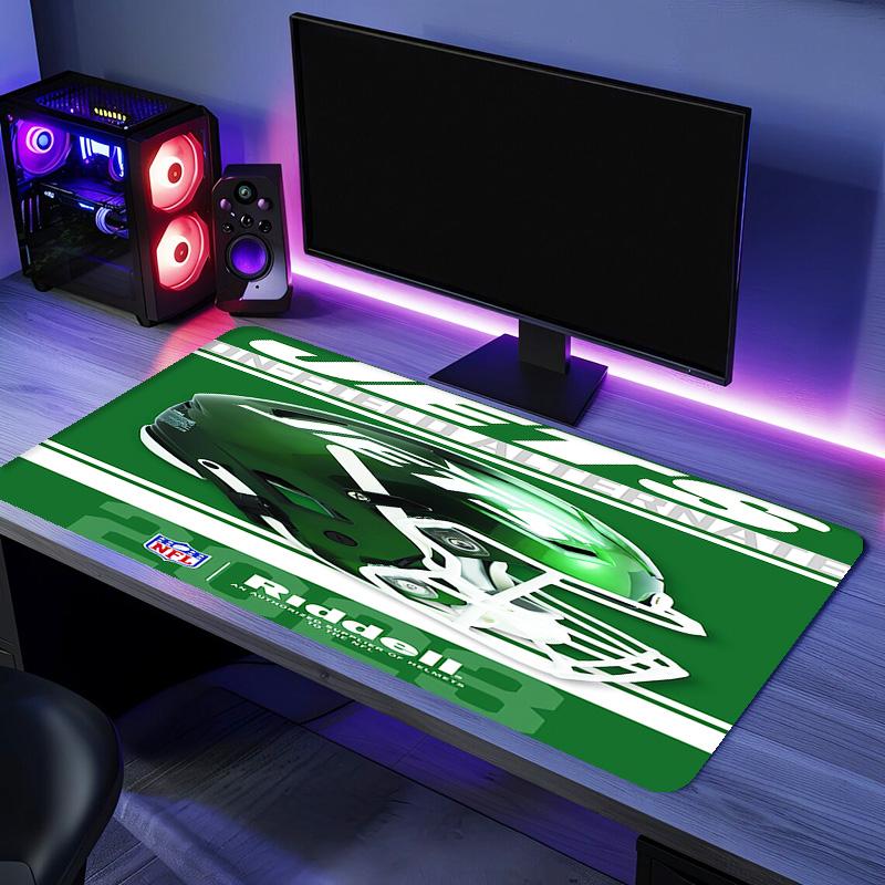 Коврик для мыши с логотипом New York Jets - Нескользящая резиновая основа, Гладкая поверхность для работы, игр, офиса и дома, Настольный коврик для мыши