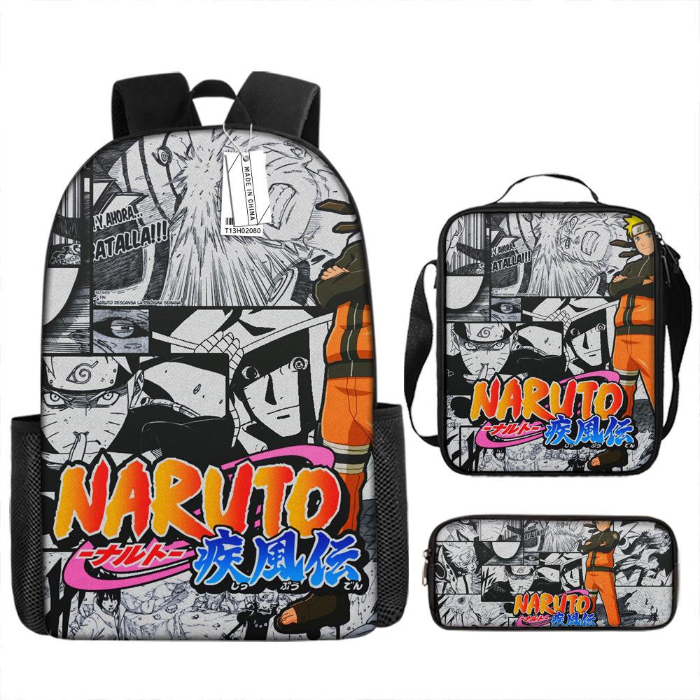 Наруто NARUTO Студенческий школьный рюкзак 3D Цифровой мультяшный принт Школьный рюкзак 3-6 класс