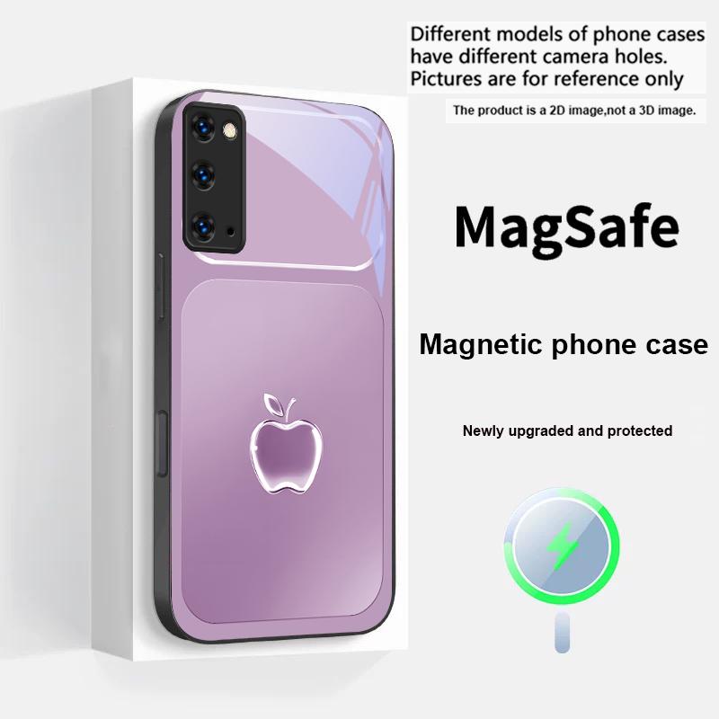 Металлическая серая текстура Для Magsafe Samsung S25 S25 Edge S25Ultra S8 9 10 20 S21 Pro 22 Plus S23 FE S24 Ultra Стеклянный чехол для телефона