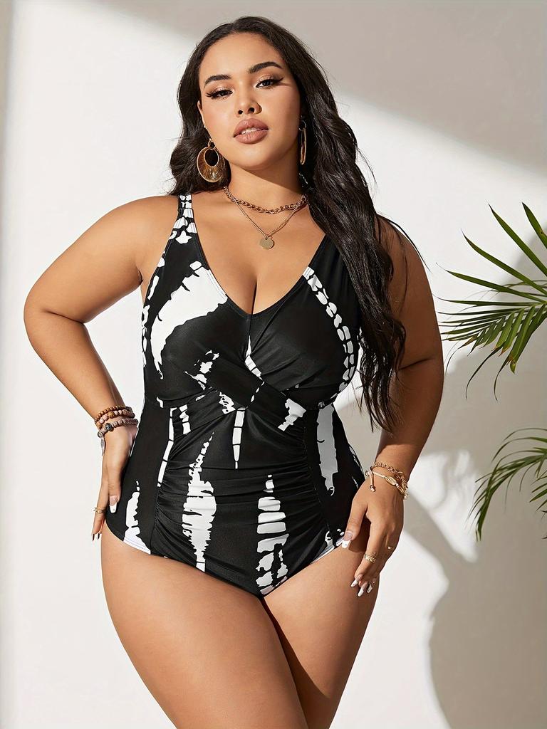 Купальники больших размеров для женщин 2025 года, сексуальный женский купальник-бикини, цельный купальный костюм, танкини, большая пляжная одежда, купальные костюмы, монокини