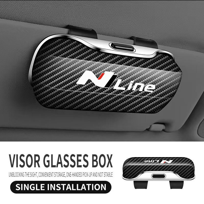 Car Visor Glasses Case Portable For Hyundai N Line Tucson Sonata Ix35 Ix25 I20 Creta Santa Fe Sunglasses Holder Eyeglasses Box B