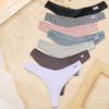FINETOO 7 шт./компл. M-XL женское хлопковое белье 9 однотонных трусиков стринги сексуальные стринги с v-образной талией нижнее белье для девочек женские трусики