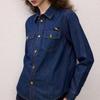 Langzi Cotton Polo-Collar Denim Shirt