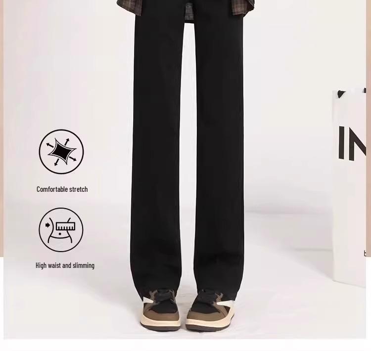 Женские черные джинсы с высокой талией, утягивающие, на флисовой подкладке: Новая весенняя коллекция 2025