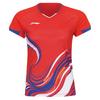 Li Ning Коллекция для соревнований по бадминтону Женская футболка для бадминтона Алый AAYW044-3