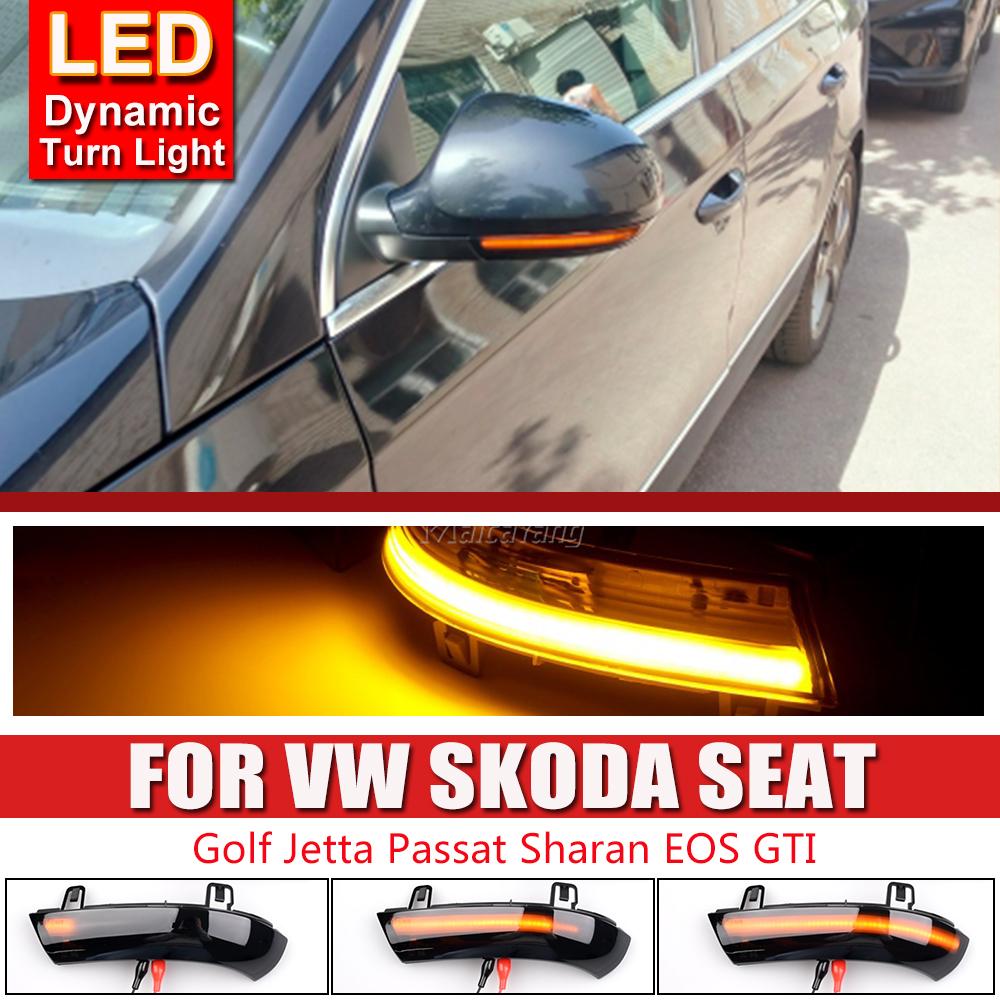 LED Dynamic Turn Signal Light For VW Passat B6 GOLF 5 Jetta MK5 Passat B5.5 GTI V Sharan Flowing Water Blinker Flashing Light