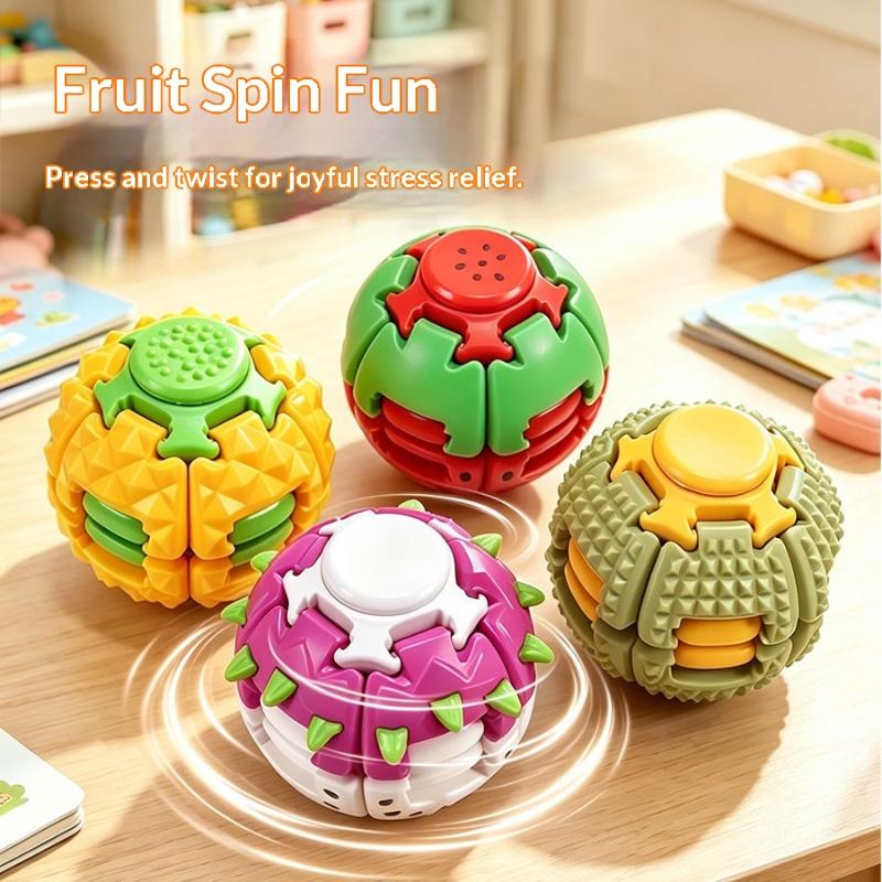 3D Printed Rotating Fidget Ball Durian Shaped Antistress Decompression Toy Novelty Desk Ornament for Adults Office Workers