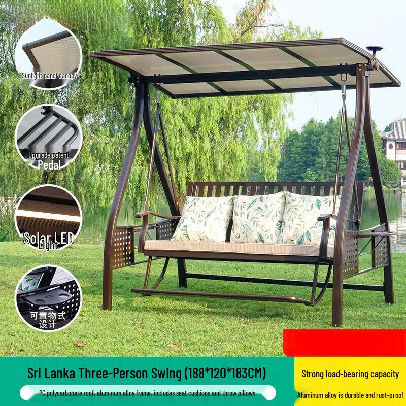 JINGGENG Outdoor Aluminum Swing Chair