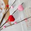 Искусственные цветы в форме сердца Искусственное сердце Цветы DIY Ваза Праздничная атмосфера Ягодный стебель Цветка Симуляция Искусственный цветок День Святого Валентина