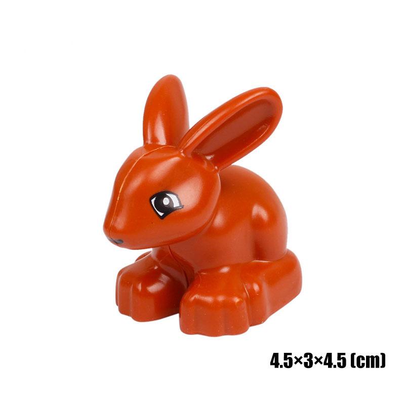 Big Size Building Blocks Animal Accessorie Compatible Duplo Rabbit Fish Bear Chicken Pig Duck Dog Cat Horse Cow Sheep Toys Gifts
