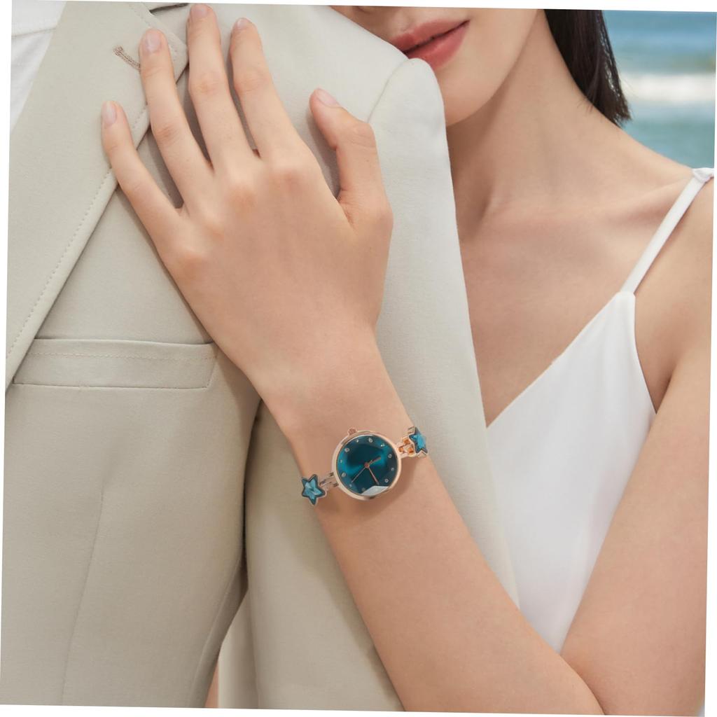 WOFASHPURET Женские кварцевые часы, Звездный узор, Синий, Красный, Браслет