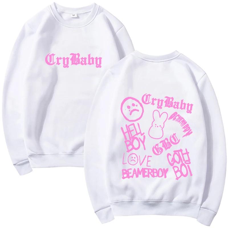 Fall Winter Warm Top Lil Emo Rap Goth Peep Hip Hop Printed Crew Neck Sweatshirt Trendy Fashion Clothing Pullovers & Long Sleeves Women’s
