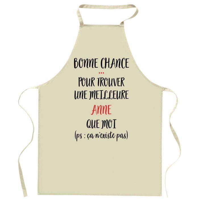 Tablier de cuisine - Planetee Anne "ça n'existe pas" - Impression bretonne - Coton résistant - Liens ajustables - Lavable 40°C