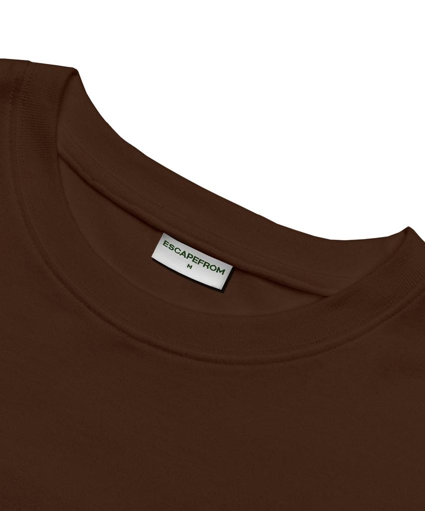 ESCAPEFROM Dot Star Bloom Print Oversized Short Sleeve T-Shirt Brown