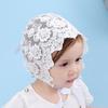 Girls Lace Ribbon Hats Ear Warmer Soft Flower Caps Cotton Hollow Floral Caps Girls Head Decoration