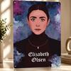 Elizabeth Olsen Personalized D Textured Metal Poster Wall Art Tinplate Sign for Bathroom Decor Living Room Decoration Wand Deko