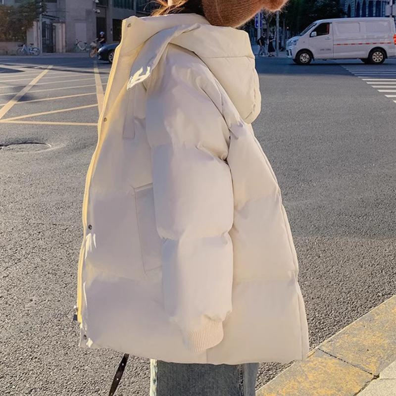 2XL Женская пуховая куртка Женская хлопковая куртка средней длины Новое зимнее корейское утолщенное хлопковое пальто Студенческое пальто Хлопковая куртка