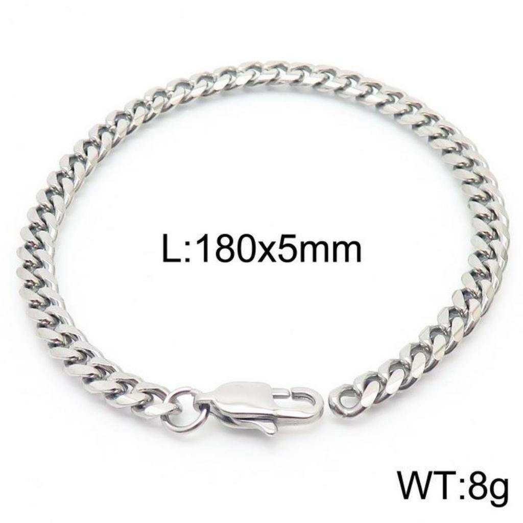 5-8 мм простой мужской браслет из нержавеющей стали, кубинская цепочка, модный женский браслет на руку для пары, унисекс, наручные украшения, подарок для вечеринки