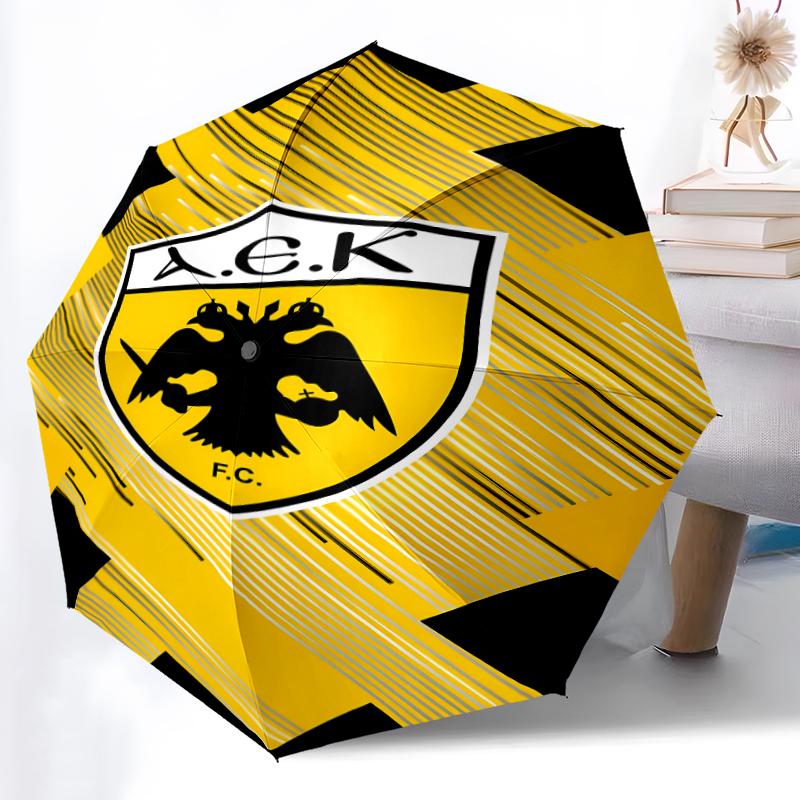 Складной зонт с принтом логотипа AEK FC, для улицы, отдыха и путешествий, прочная ткань зонта, подарок на день рождения и праздник
