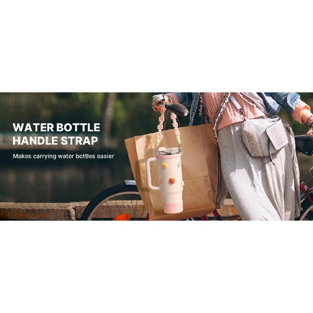 Water Bottle Handle with Strap for Owala Water Bottle Handle Fits Most 12-40oz Water Bottles for Stanley Cup for Hydro Flask Cup Holders 5