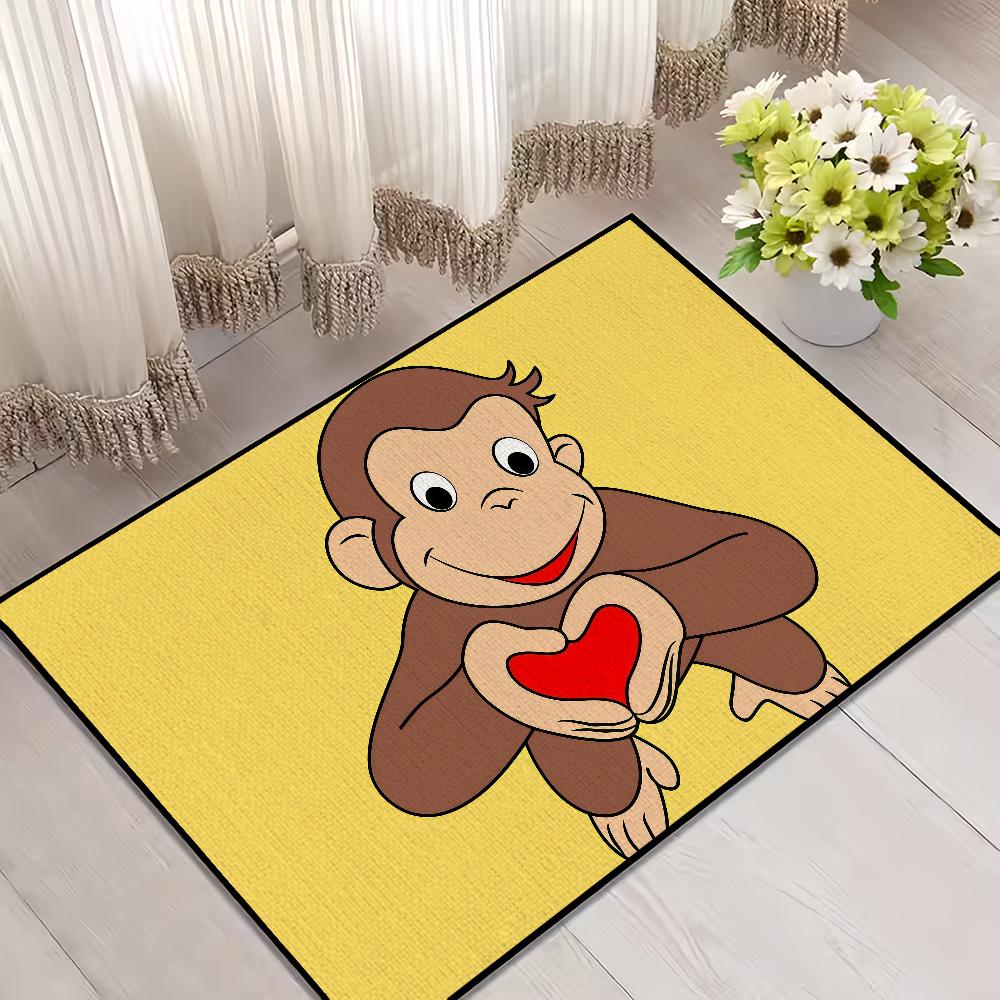 cartoon funny art monkey C-Curious G-George small carpet Rug Home Decor Bedroom Mat Hallway Balcony Entrance Doormat Decoration