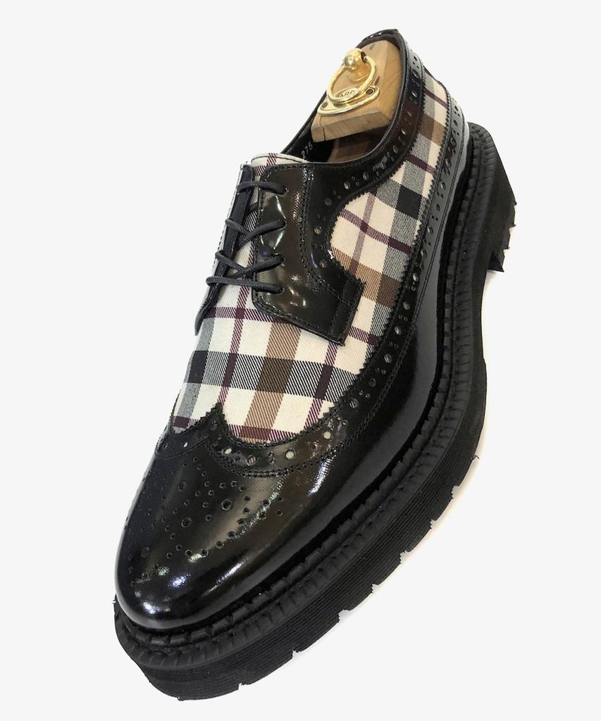 Joenshoe Heymarken Classic Check Wingtip Work Boots Black