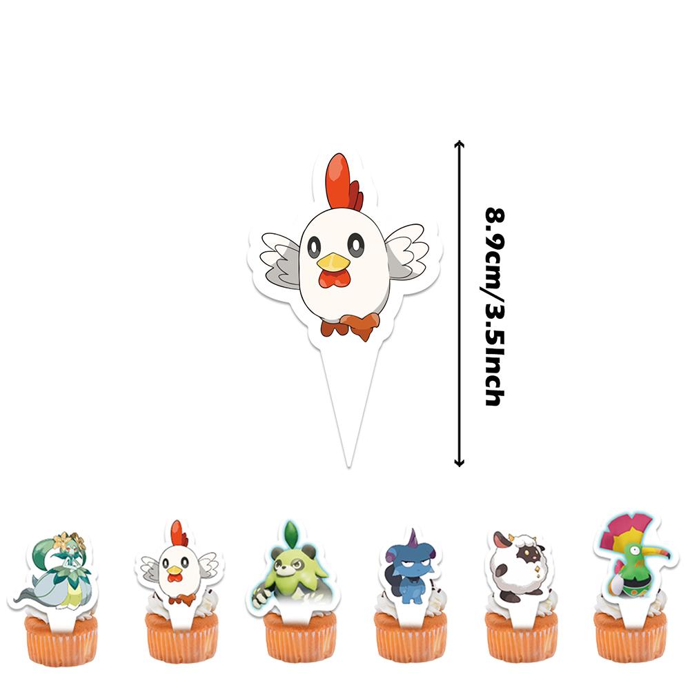 34 шт. Принадлежности для тематической вечеринки в стиле Palworld включают баннер, топперы для торта, воздушные шары