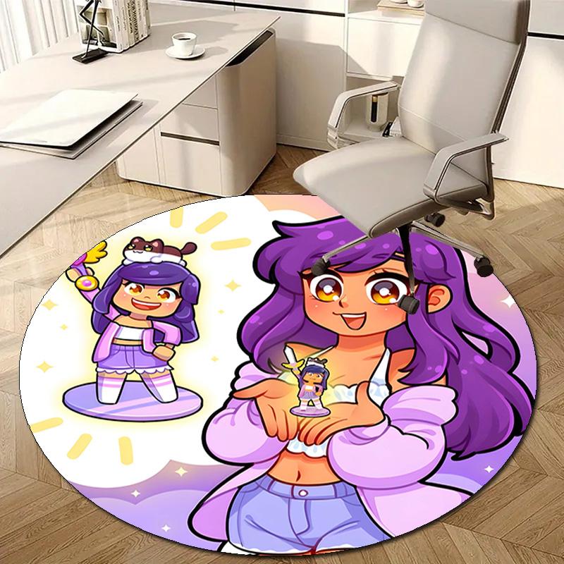 1pc Anime A-AphmauS (2) Design Printed Area Round Carpet for Bedroom Living Room Home Decor Rugs Mat Non Slip Mat Rug for Bedside
