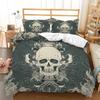 Duvet Cover 220x240 Beige 3D Print Halloween Comforter Cover Set For Bedroom Super Soft Comfortable Warm Queen Bedding Set Skull
